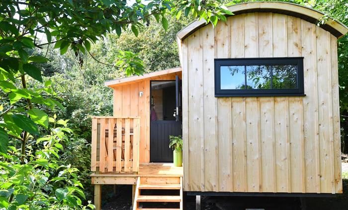 The Bugail Hut is nestled into the secluded arboretum and sheltered below a plane tree. Snuggle up in bed with views of nature all around, you can see